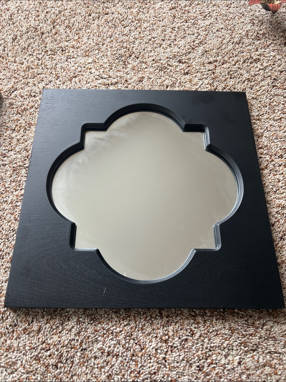 Fetco Black Quatrefoil Wall Mirror